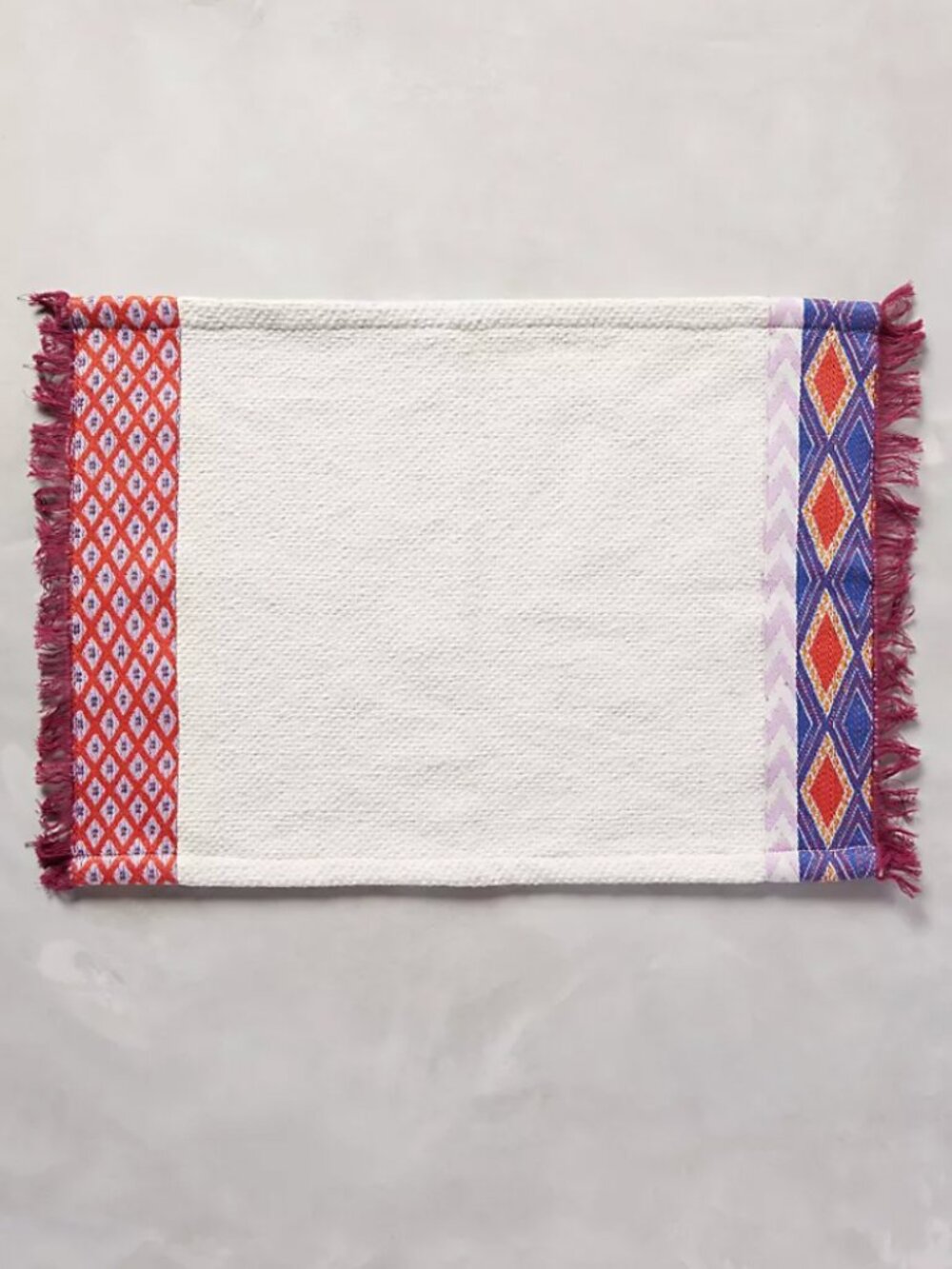 Anthropologie Sonora Woven Placemat Set of 2 Fringe Boho 14.5x19"